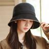 Autumn and Winter Hat for Women with Big Brim Showing Face Small Fisherman Hat Retro Versatile Pot Hat Japanese Bow Bucket Hat