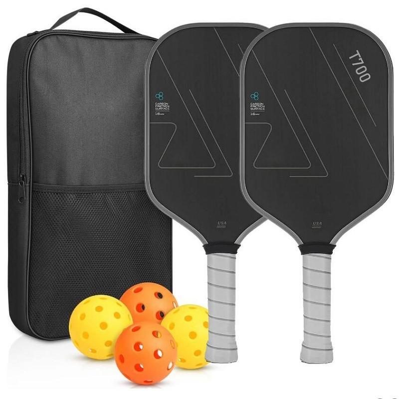 T700 16MM Enhanced Sweet Spot & Control & Power Anti-slip Grip Carbon Fiber Frosted Surface Pickleball Paddle