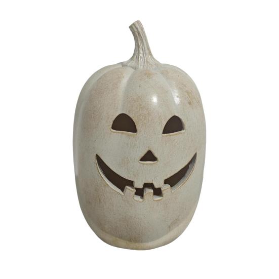 Halloween Gresskarfigur Håndskåret Resin Gresskarstatue Håndlaget Borddekorasjon til Hjem Veranda Inngangsdør Peishylle Romdekor