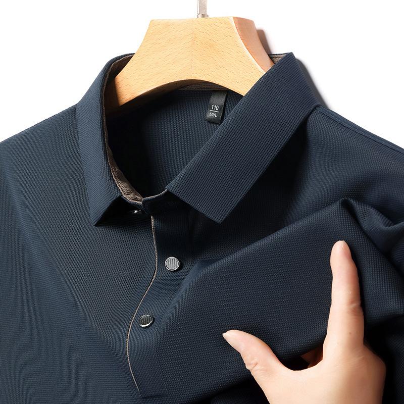 Solid Color Polo Shirt Men Business Polo Collar Half Sleeved Top Summer Casual Short Sleeved T-shirt Men Mountaineering Shirts