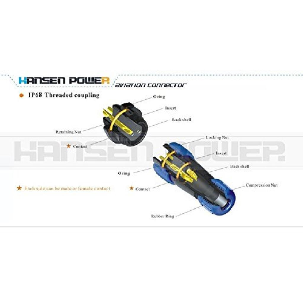 2 pcs SP1310 ip68 2-pin Waterproof Connector Power Cable connectors Cable connectors Automotive connectors Plug and socketMultipole Plug and Socket