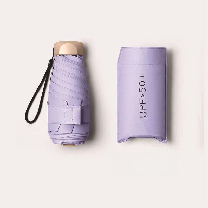 Paraguas Compacto para Sol y Lluvia: Ligero, Seis Costillas, Doble Uso, Mini Plegable para Protección contra Todo Clima
