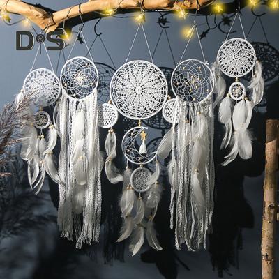 5 Teile/satz Feather Dream Catcher Home Büro Wohnzimmer Schlafzimmer Wand Kunst Bohemian Handmade Woven Hängen Dreamcatcher Dekoration Ornament Anhänger