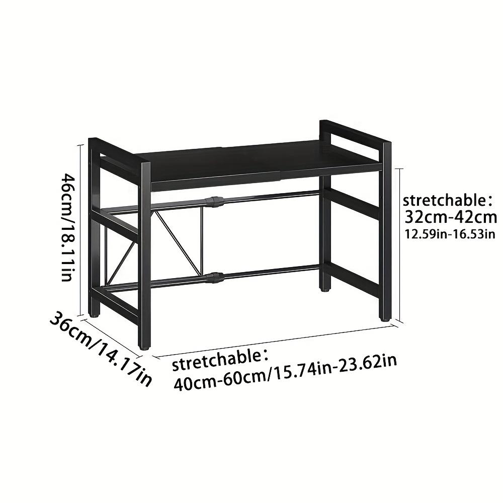 1pc of Adjustable And Expandable Two-Tier Carbon-Steel Microwave Rack,Space-Saving Stand And Kitchen Organizer