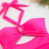 New bikini solid color sexy high waist one-piece bikini swimsuit swimsuit women
