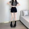 2024 Women's High-Waisted Black A-Line Shorts – Spicy Style Summer Casual Slimming Fashion.