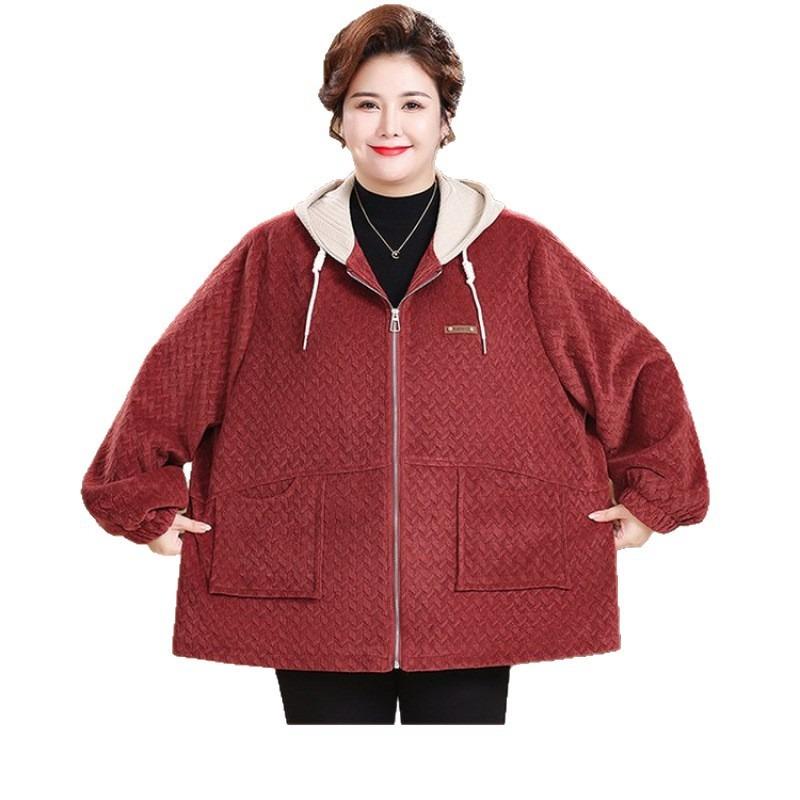 New fashion coat large size new top loose hooded casual meat cover and thin