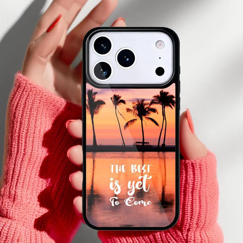 Summer Beach Sunset Palm Tree Phone Case for iPhone 17 Air 16e 15 14 13 Pro Max Back Cover for 12 11 Pro Coque