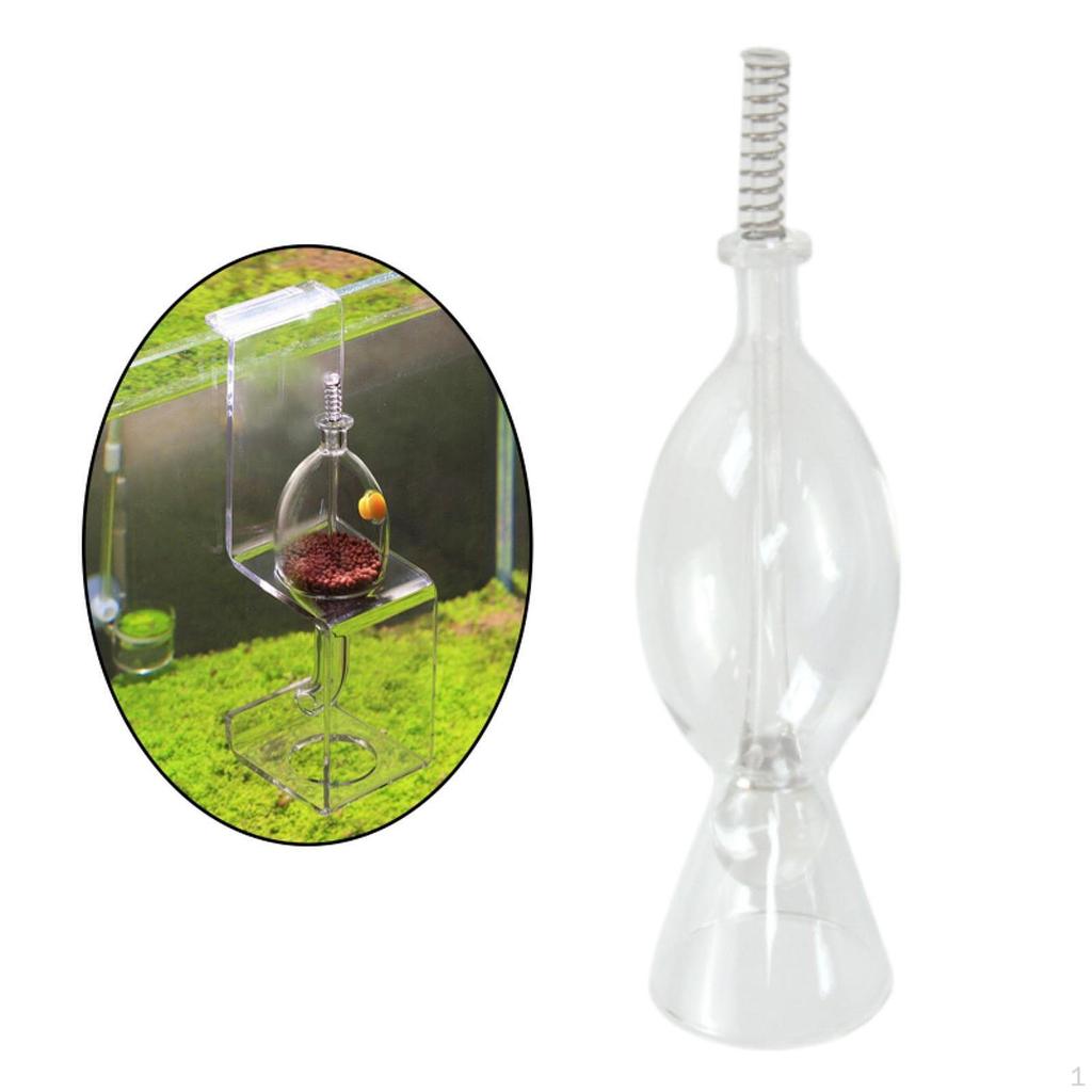 Aquarium Glass Feeder Fishtank Supplies Easy To Use Hang On Feeding Station for Goldfish