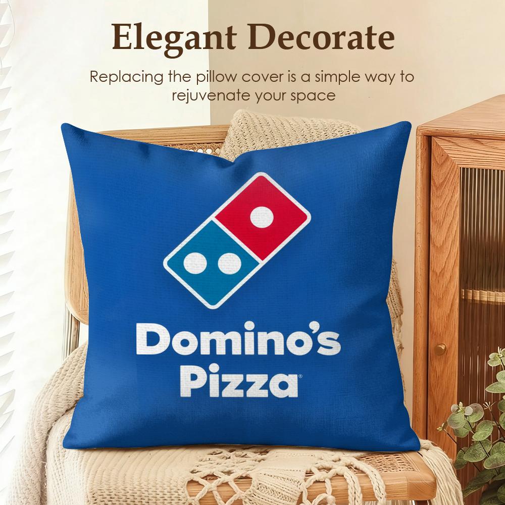 Food Anime DDominos Pizza Cushion Cover Natural Linen Organic Fabric DoubleSided Printing Sofa Home Decor Gift Pillow Case