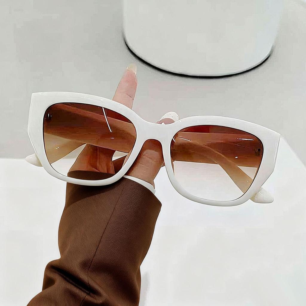 American Cat-Eye Women's High-End Square Frame Sunglasses 2025 Anti-UV for Myopic and Round Faces