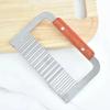 Stainless Steel Wave with Wooden Handle Wolf Teeth Potato Slicer For Potato Chip Cutting Kitchen Chopper Tool Accessories