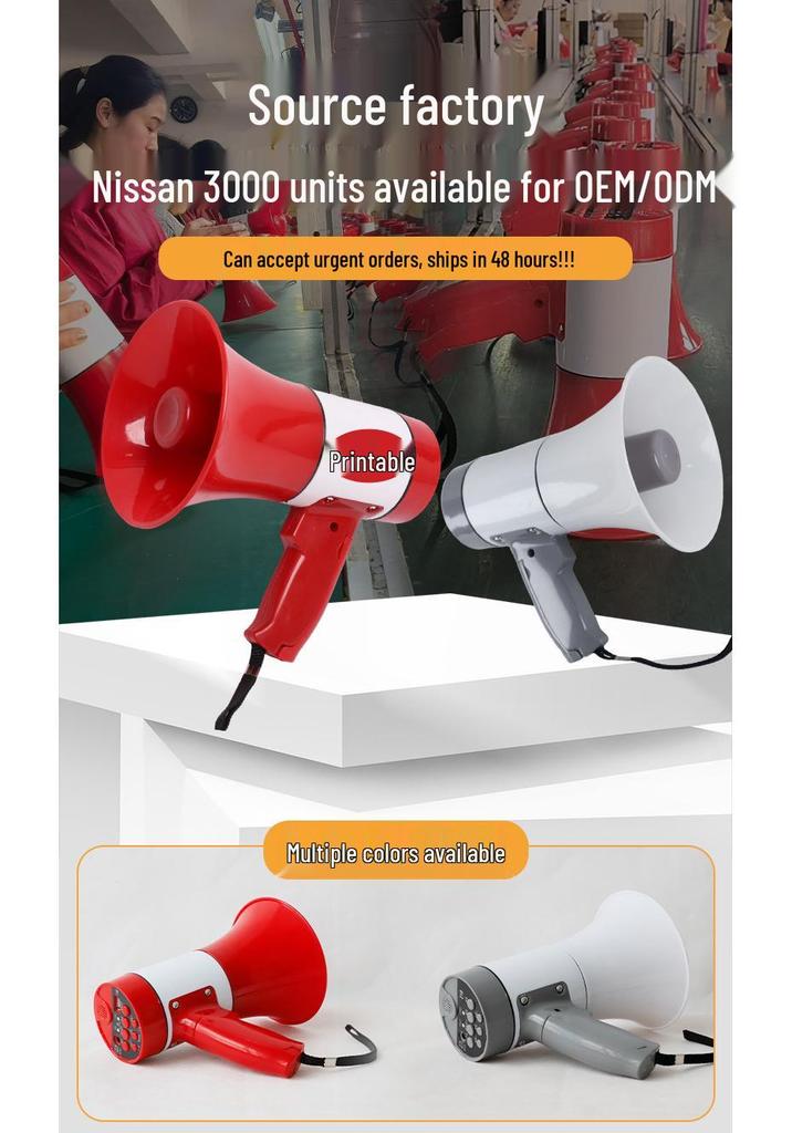 Rechargeable Bluetooth Megaphone: Recordable, High-Volume Speaker for Street Vendors