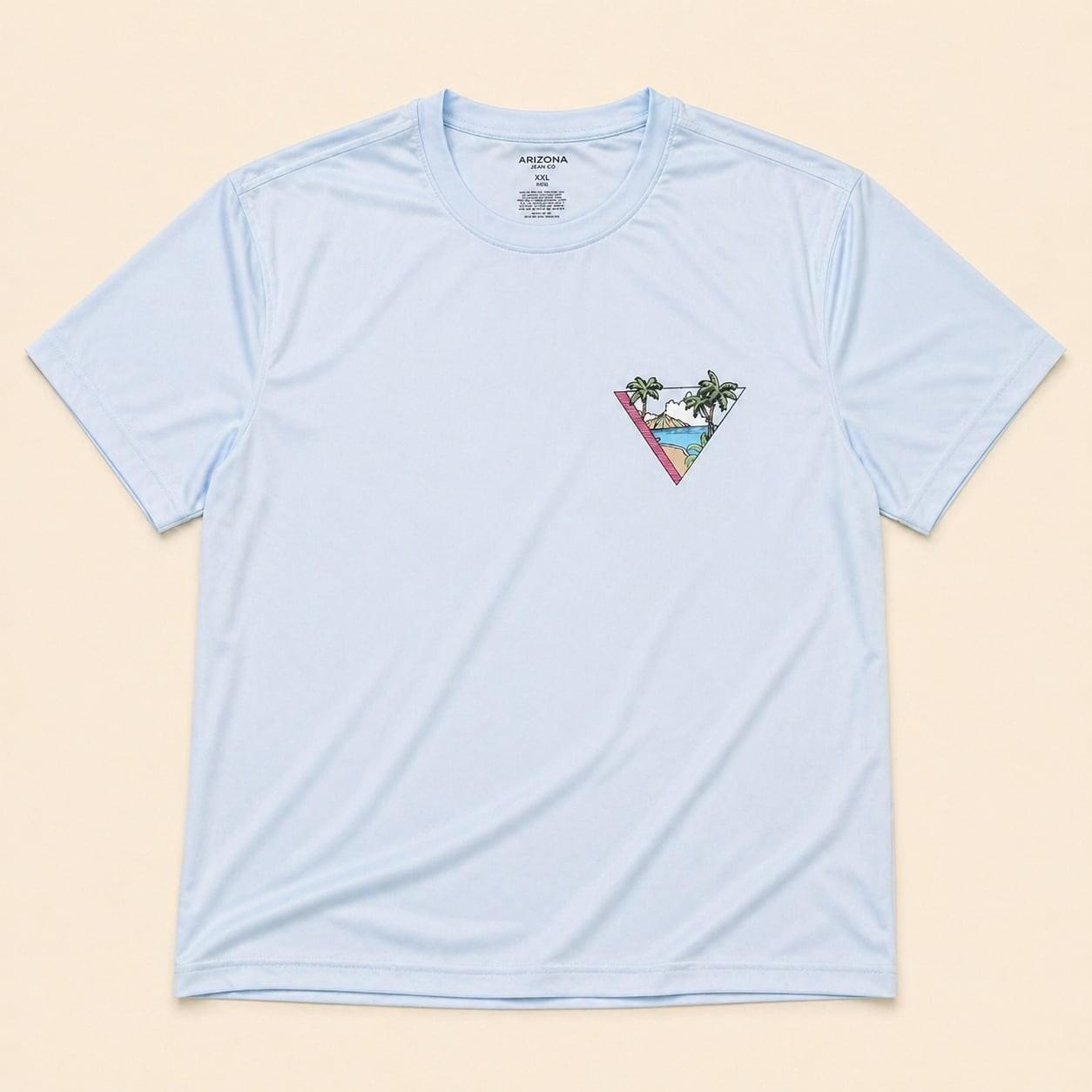 Arizona XXL Blue Beach Graphic Tee Y2K Tropical Surf Summer Vibe Unisex T-Shirt XXXL