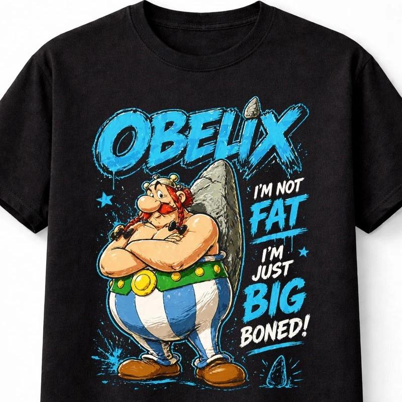 Obelix Funny Comic Character Graphic Cartoon Unisex TShirt S