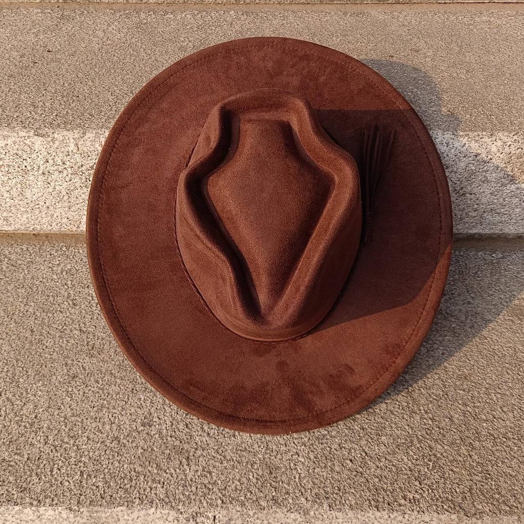 Heart Vegan Suede Hat Blank with Logo Engraving Autumn/Winter Hats for Men and Women Hat for Burning Heart Wide Brim Hat