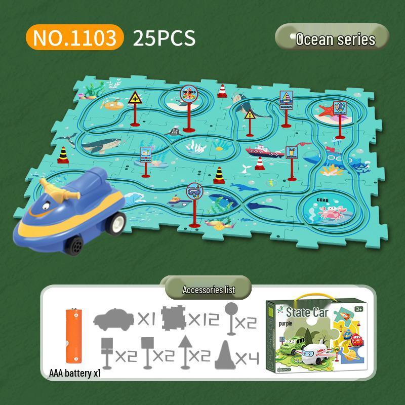 Hot-Selling DIY Electric Puzzle Car and City Map Toy for Children