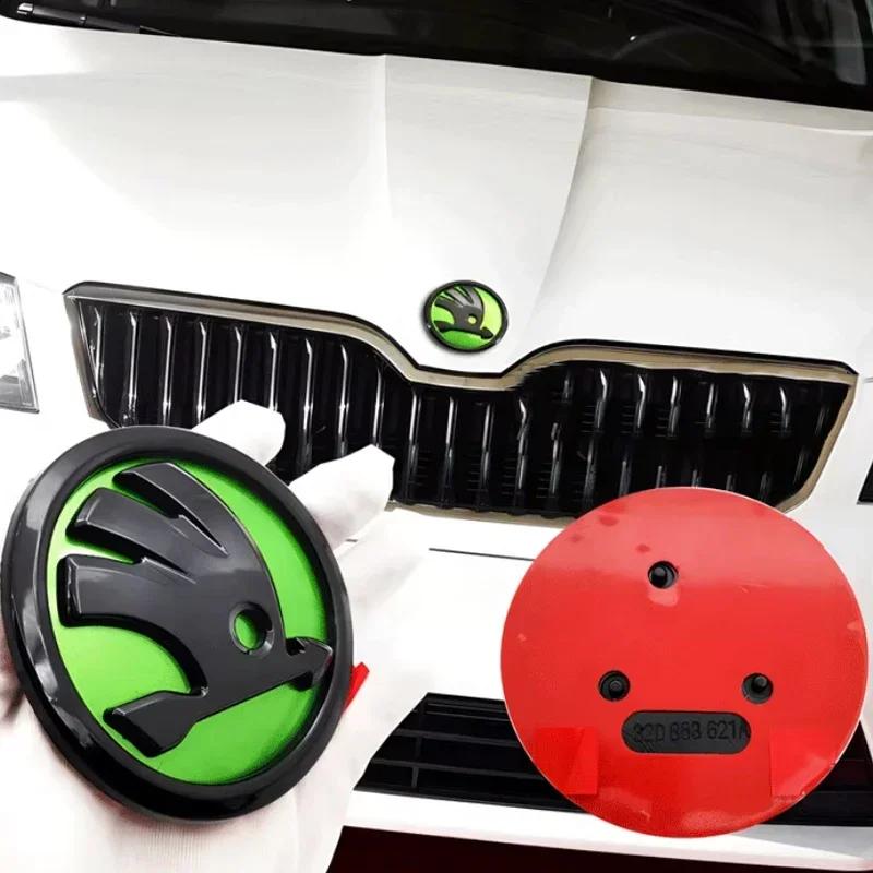 XOWS7 for Skoda 80mm 90mm ABS Car Front Grille Emblem Trunk Stickers Logo Karoq Kodiaq Fabia Rapid 3 Superb VRS Octavia 2 3 A5 2025