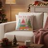 45×45cm Christmas Throw Pillow Cover Pink Christmas Tree Removable Pillow Cover Soft Linen Sofa Cushion Cover Home Decoration