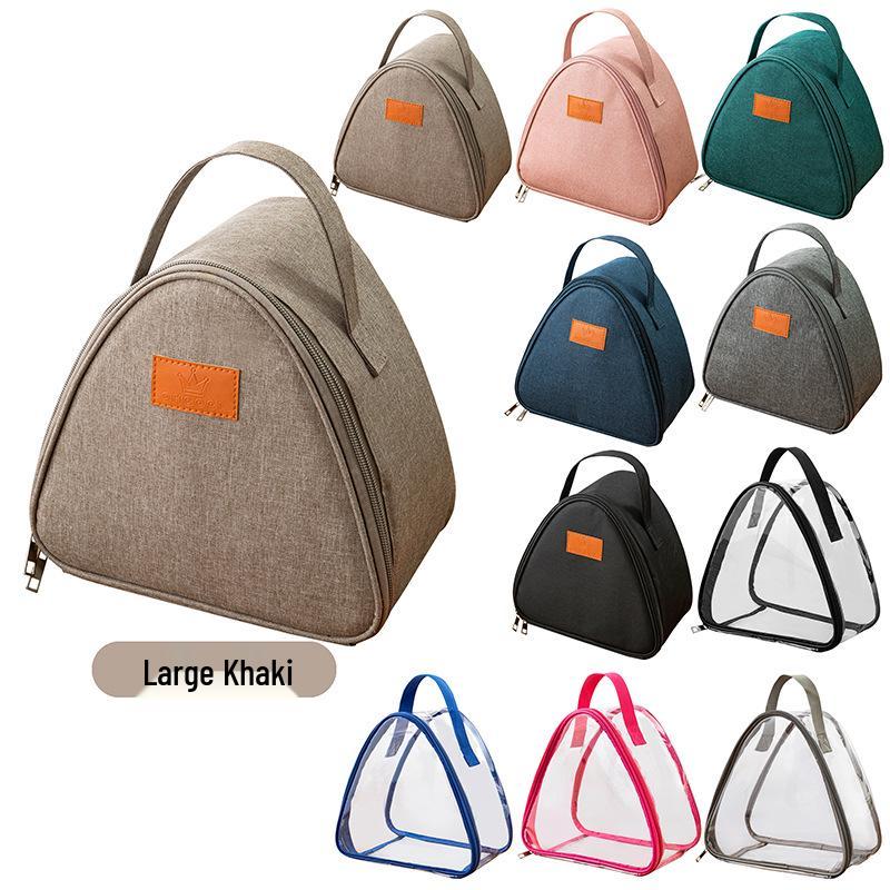 Insulated Japanese-Style Bento Tote Bag with Onigiri Design - Thick Aluminum Foil Layer for Office or Student Lunches