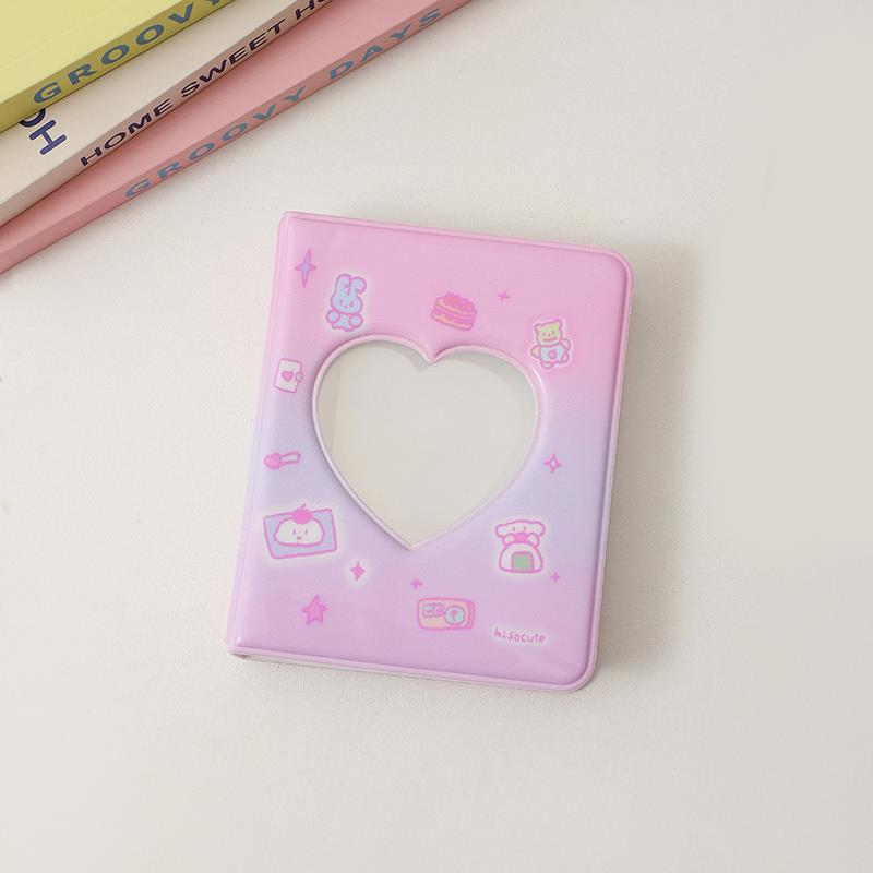 Small Card Storage Album Pendant Love Hollow Mini Photo Album Mini Album Photocard Holder Decorative PVC Cartoon Collect Book