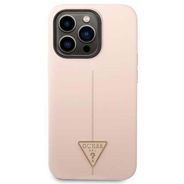 Guess Guhcp14Xsltgp Iphone 14 Pro Max 6,7 Różowy/Pink Hardcase Silicone Triangle