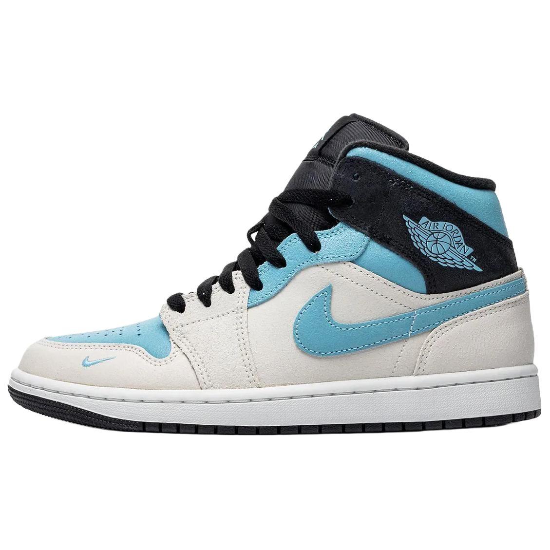 

Jordan Air Jordan 1 Mid SE Mid top Vintage Basketball Shoes Men s Beige Blue IM6567-121 40.5