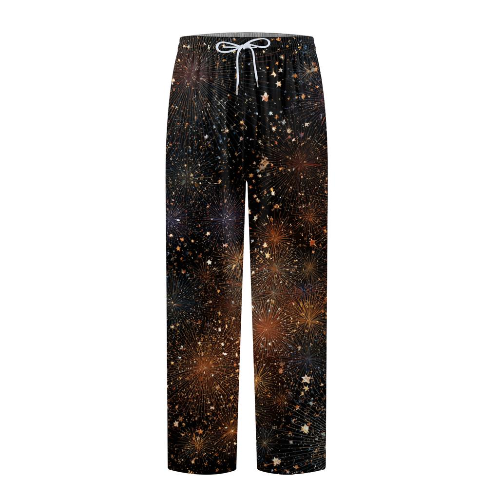 Pánské domácí měkké pyžamové kalhoty se stahovací šňůrkou s kapsami Sportovní kalhoty pro volný čas