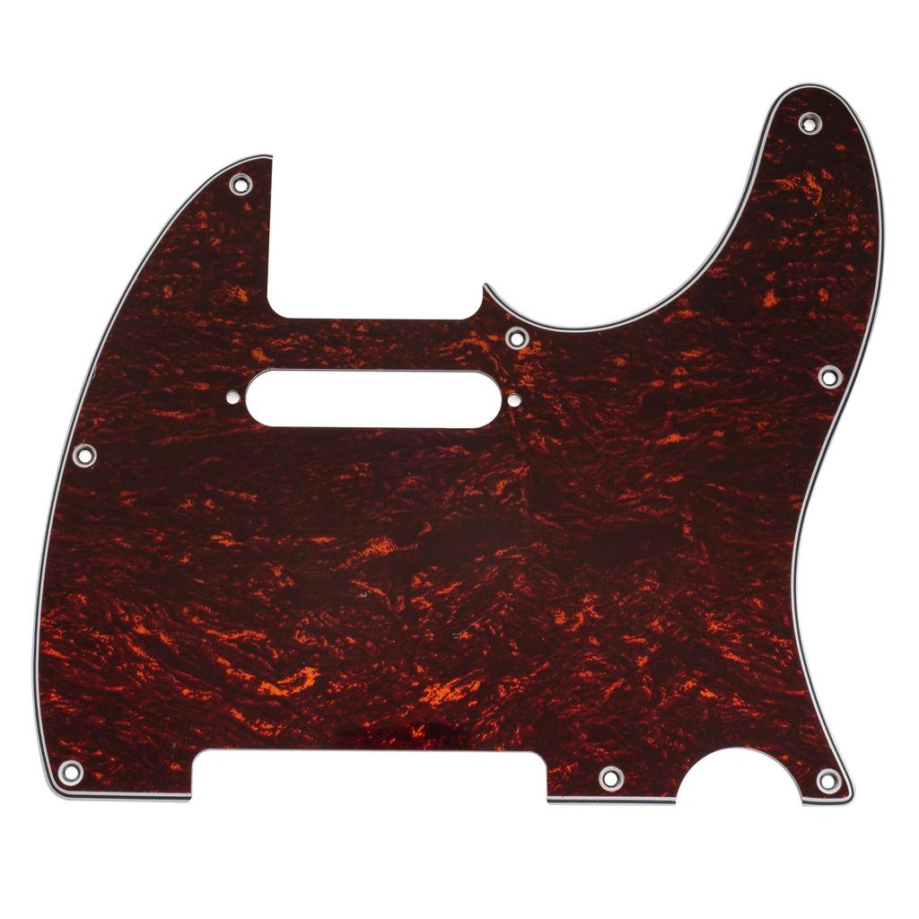 Musiclily Pro SS TL Guitar Pickguard for Squier Sonic Tele Electric Red Tortoiseshell 8-hole Guitar, 4-ply