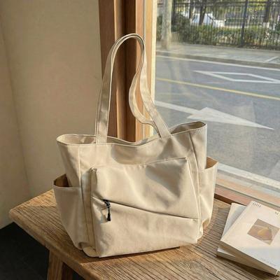 Große Kapazität Tote Bag für Damen, Alltags-Schultertasche mit mehreren Taschen und elegantem Design