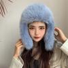 Anti-cold Faux Fur Pilot Cap Solid Color Ear Protection Hat Plush Men Women Pilot Hat  Daily