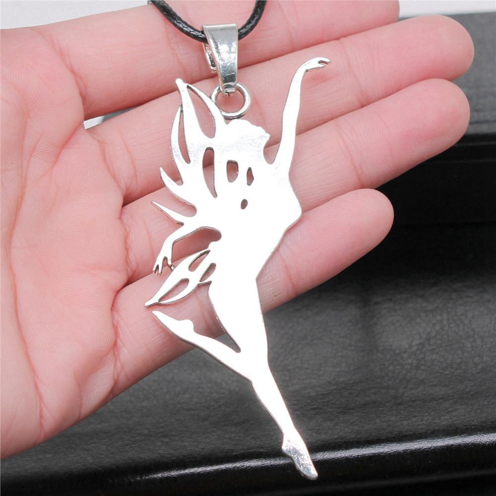 Liebesherz Engel Frieden Halskette Lederkette 45cm Damenschmuck Geburtstag Trend Beschläge