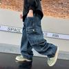 Teen Boys Jeans 2026 New Spring Autumn Pants Children's Straight Trousers Teenager Wide-legged Cargo Pants Kids Loose Clothes