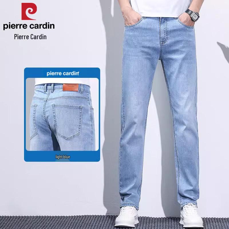 Pierre Cardin Men s Summer Lightweight Straight Stretch Jeans 38