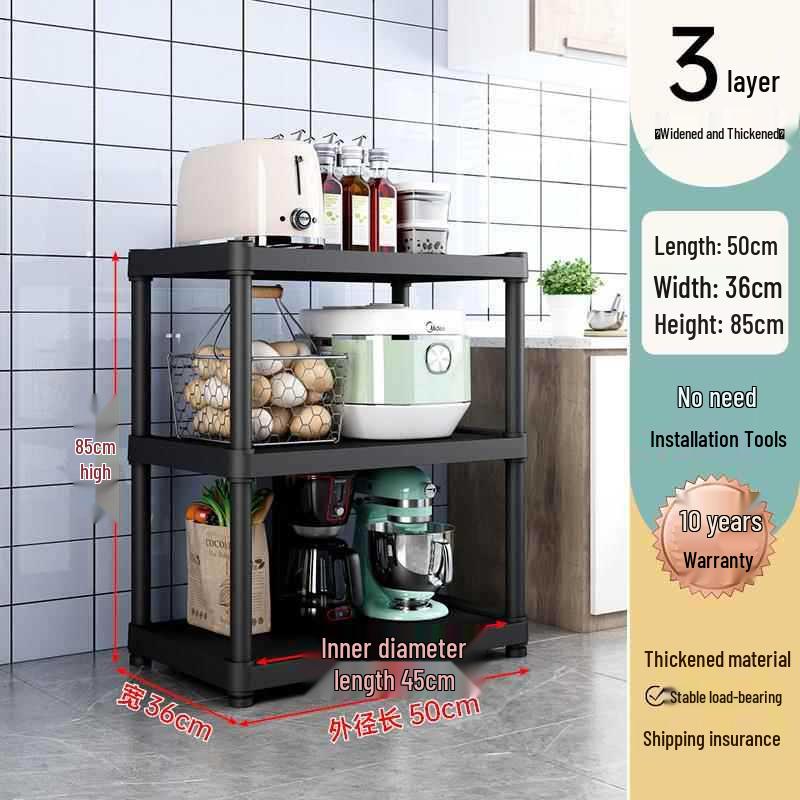 Multi-Layer Kitchen Storage Rack: Microwave & Pot Holder with Shelves