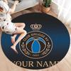 Club Brugge KV Custom Name Round Area Rug,Carpet Rug for Living Room Bedroom Sofa Playroom Decor,Non-slip Floor Mat