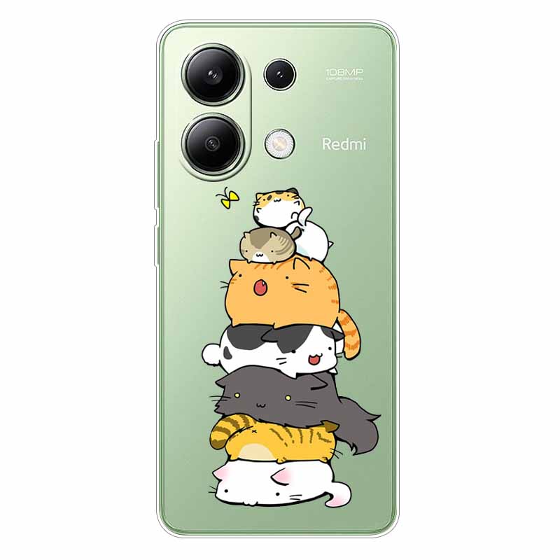 For Xiaomi Redmi Note 13 4G Case TPU Clear Soft Cute Girl Paint Cover For Redmi Note 13 4G Case Note13 Transparent Silicone