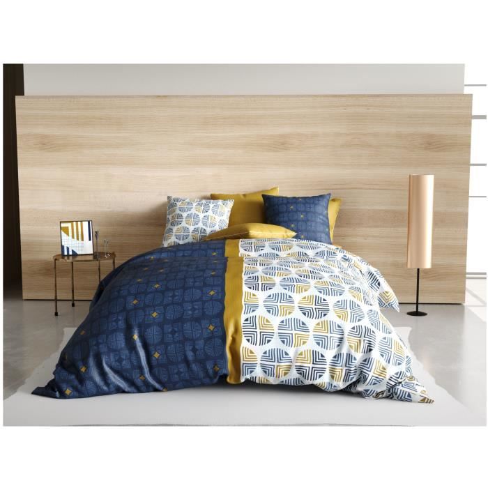 Parure Housse de couette - Sirius - 240x260 cm - 100% Coton - Motif Géométrique