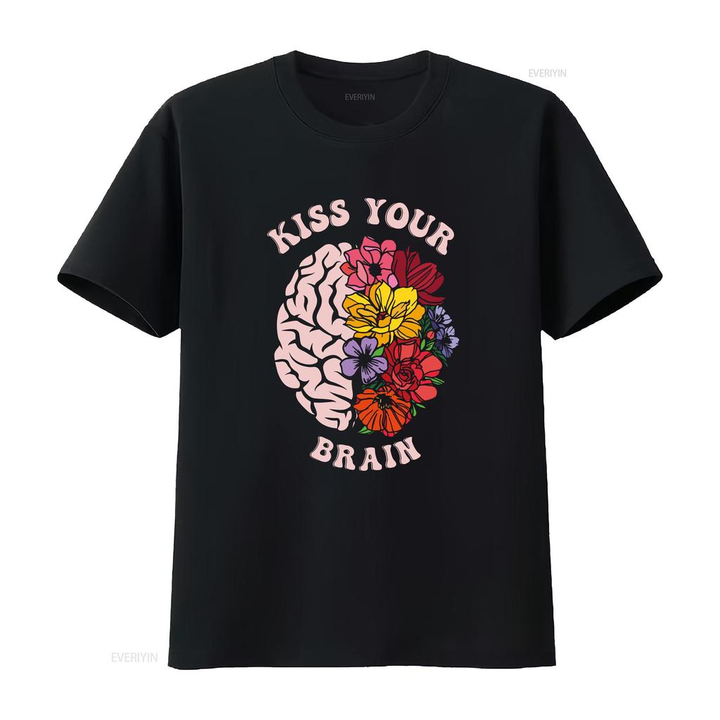 Kiss Your Brain T Shirt Teaching SPED Teacher Appreciation Mental Health Special Education vintage Washed Soft Breathable