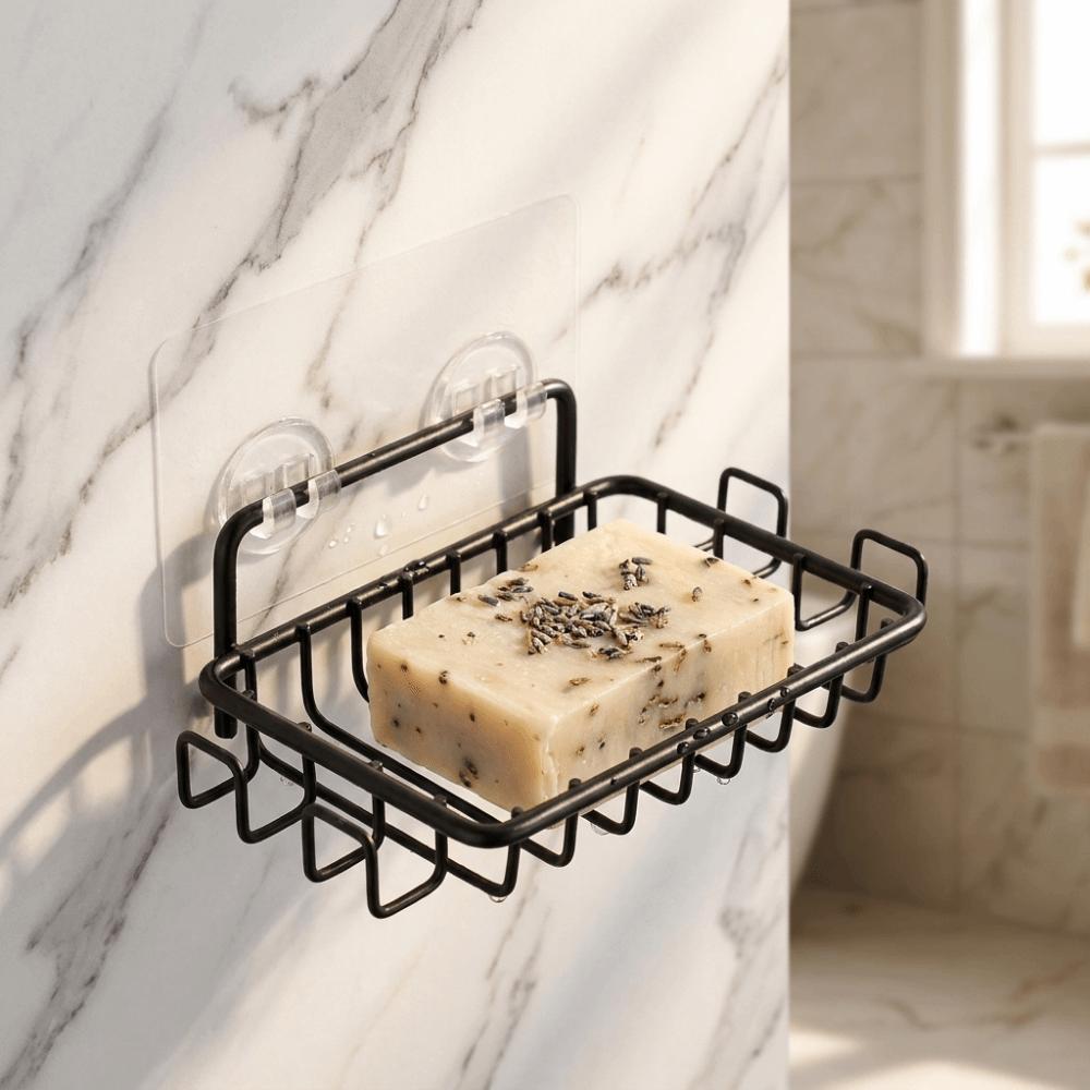 Stainless Steel Soap Rack with Hooks Soap Holder Soap Saver Wall Mounted Soap Dish Kitchen