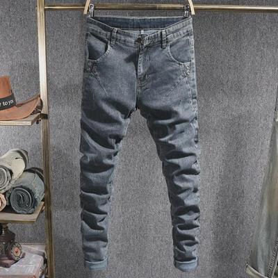 Men's Trendy Korean Style Slim Fit Elastic Jeans - Casual All-Match Fashion Trousers