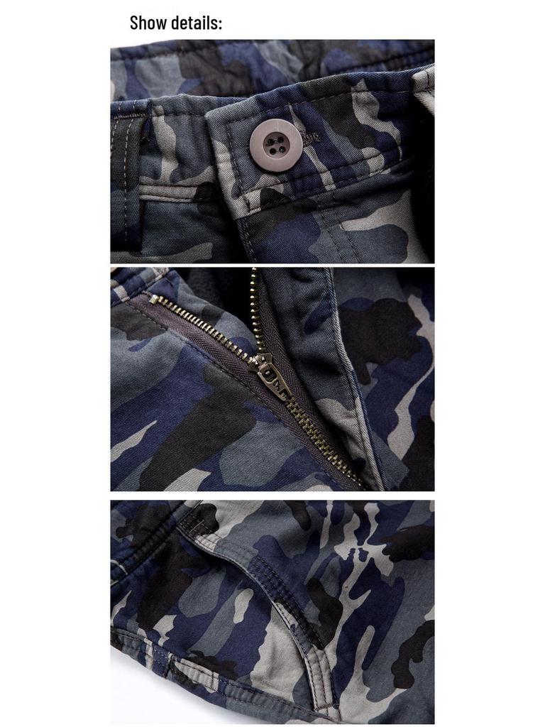 Herren Fleecegefütterte Camouflage Cargohose - Warme Winter Outdoor Hose