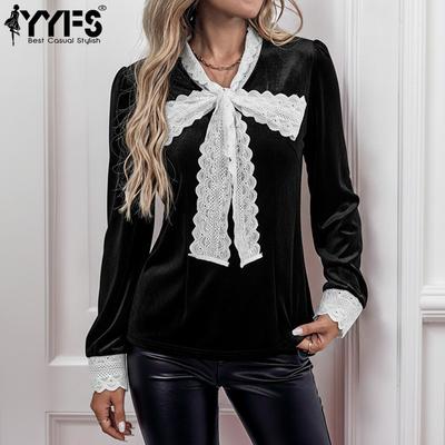 Women's Fashion Casual Spring Autumn Solid Color Print Long Sleeve Blouses & Shirts