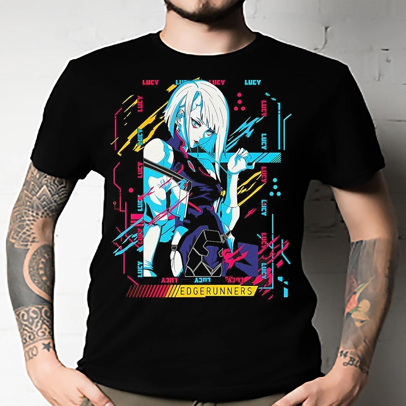 Men s and Women s T-shirts Edgerunners Neoncore Lucy Graphic Tee, Chemise Edge Runner All Size M