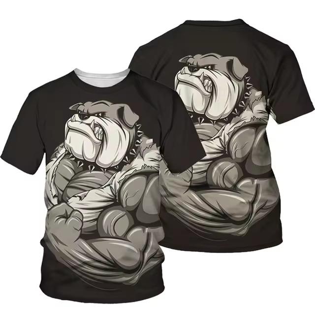 3D-trykk T-skjorter Muay Thai Kickboksing MMA Unisex Menn Kvinner Mote Streetwear Rund hals Kort ermet Barn Gutter T-skjorter Topper Boksing Bulldog