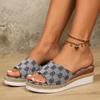 Brand Design Wedges Slippers Women 2025 Summer Chunky Platform Mules Sandals Woman Plus Size 42 High Heels Beach Shoes Slides