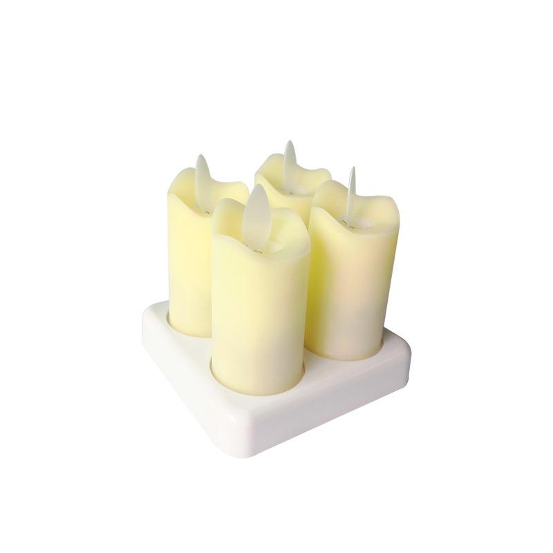 4-Pack Rechargeable LED Candles with Remote Control led Lamp Flameless Christmas Valentine Wedding Church Home Table Decoration