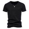Summer Men's Vacation Two V-neck Short Sleeved T-shirts Fashionable Men's Casual Solid Color Short Sleeved T-shirts