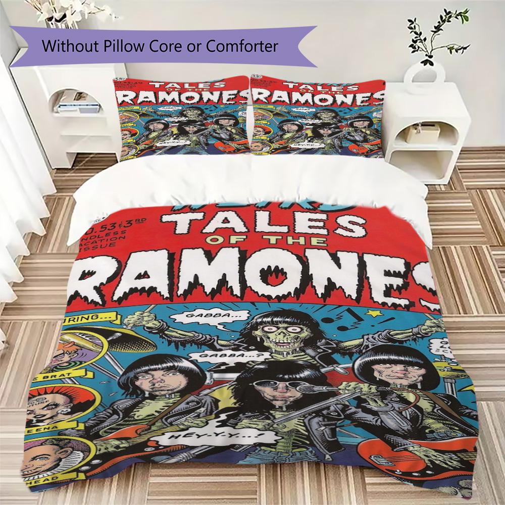 Ramones: Strange Talk Pattern Bedding,Quilt Set Quilt Cover Pillowcase Home Birthday Gift (1*duvet cover+2*pillowcase,without core)ZSJT0917075