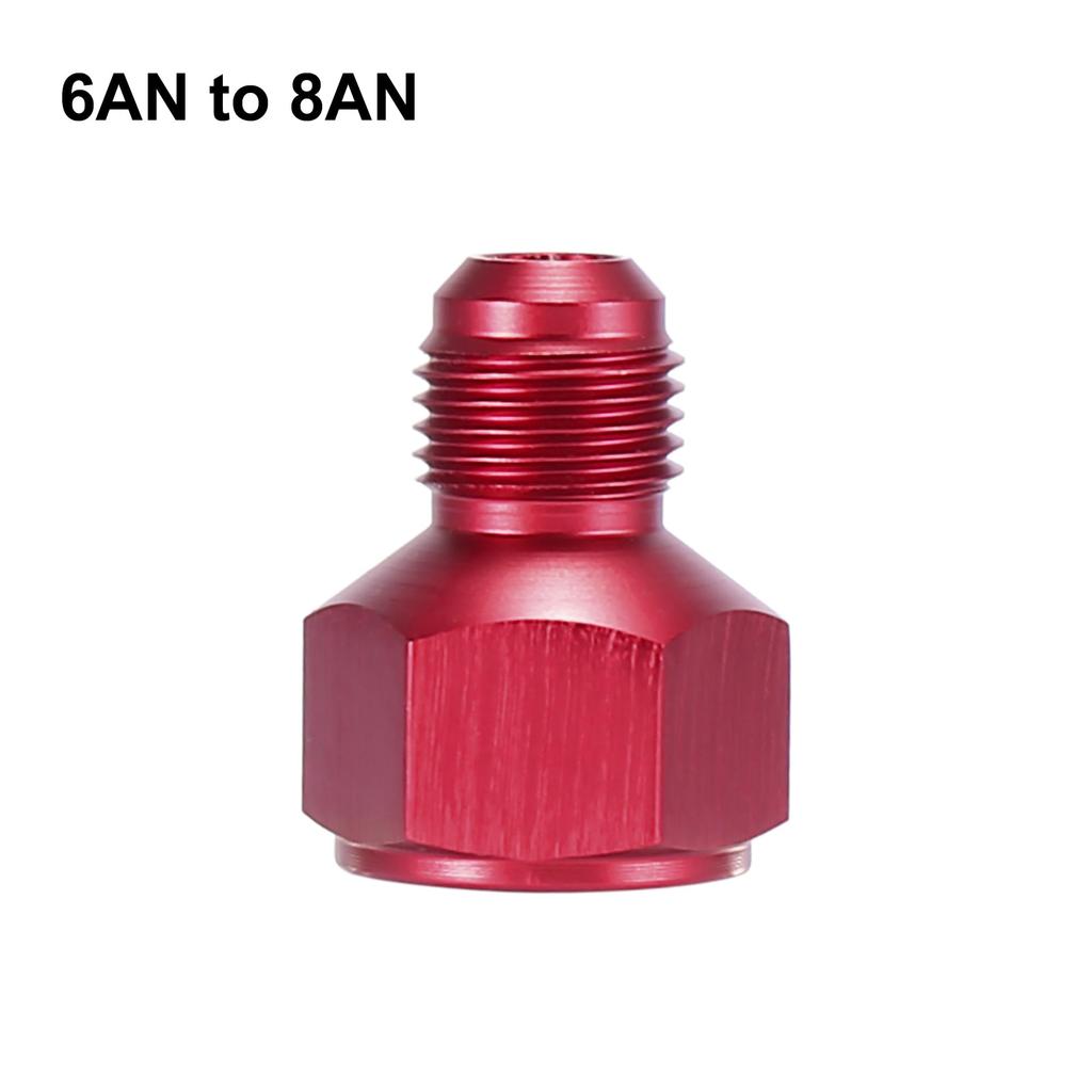 X AUTOHAUX Cooler Fitting Adapter Fitting Automotive Hose End Connector Aluminum Alloy AN8 Female To AN6 Male Red